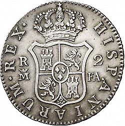 Large Reverse for 2 Reales 1806 coin