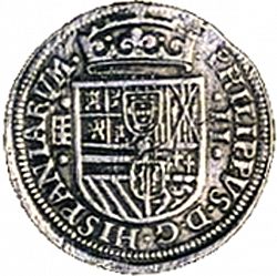 Large Obverse for 2 Reales 1587 coin