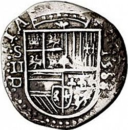 Large Obverse for 2 Reales 1588 coin