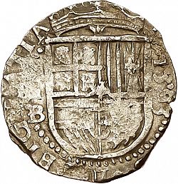 Large Obverse for 2 Reales 1593 coin