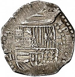 Large Obverse for 2 Reales 1593 coin