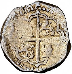 Large Obverse for 2 Reales 1593 coin