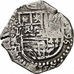 Large Obverse for 2 Reales 1596 coin