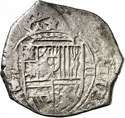 Large Obverse for 2 Reales 1597 coin