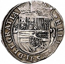 Large Obverse for 2 Reales ND/D coin
