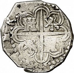 Large Reverse for 2 Reales 1589 coin