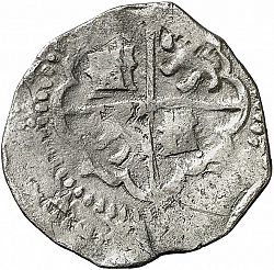 Large Reverse for 2 Reales 1590 coin