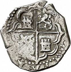 Large Reverse for 2 Reales 1596 coin