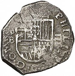 Large Obverse for 2 Reales 1601 coin