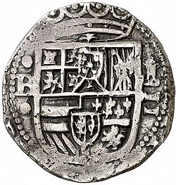 Large Obverse for 2 Reales 1602 coin