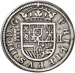 Large Obverse for 2 Reales 1608 coin