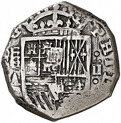 Large Obverse for 2 Reales 1611 coin