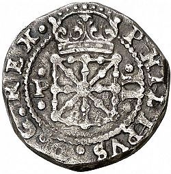 Large Obverse for 2 Reales 1612 coin
