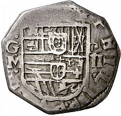 Large Obverse for 2 Reales 1613 coin