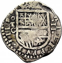 Large Obverse for 2 Reales 1615 coin