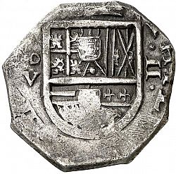 Large Obverse for 2 Reales 1621 coin