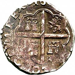 Large Reverse for 2 Reales 1599 coin