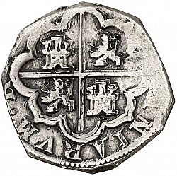 Large Reverse for 2 Reales 1611 coin