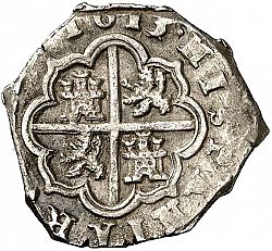 Large Reverse for 2 Reales 1613 coin
