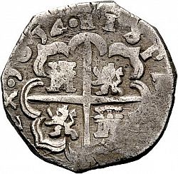 Large Reverse for 2 Reales 1614 coin