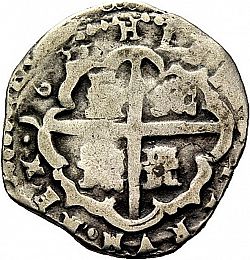 Large Reverse for 2 Reales 1615 coin