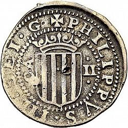 Large Obverse for 2 Reales 1651 coin