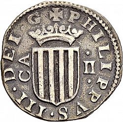 Large Obverse for 2 Reales 1651 coin