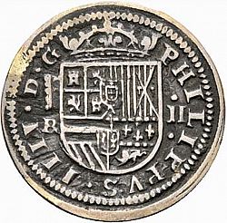 Large Obverse for 2 Reales 1659 coin