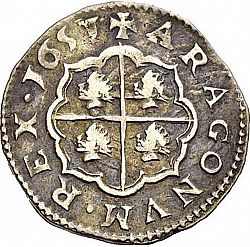 Large Reverse for 2 Reales 1651 coin