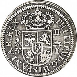 Large Obverse for 2 Reales 1708 coin
