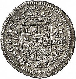 Large Obverse for 2 Reales 1711 coin