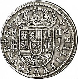 Large Obverse for 2 Reales 1718 coin