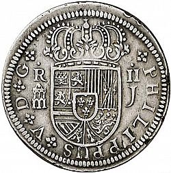 Large Obverse for 2 Reales 1718 coin