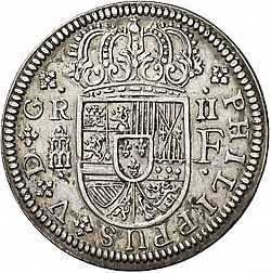 Large Obverse for 2 Reales 1719 coin