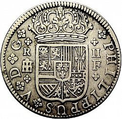 Large Obverse for 2 Reales 1722 coin