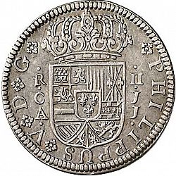 Large Obverse for 2 Reales 1722 coin