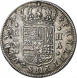 Large Obverse for 2 Reales 1723 coin
