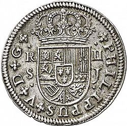 Large Obverse for 2 Reales 1723 coin