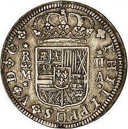 Large Obverse for 2 Reales 1724 coin