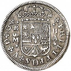 Large Obverse for 2 Reales 1725 coin