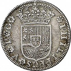 Large Obverse for 2 Reales 1730 coin