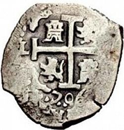 Large Reverse for 2 Reales 1706 coin