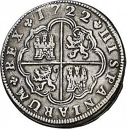 Large Reverse for 2 Reales 1722 coin