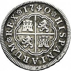 Large Reverse for 2 Reales 1740 coin