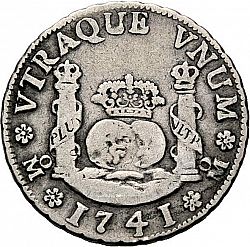 Large Reverse for 2 Reales 1741 coin