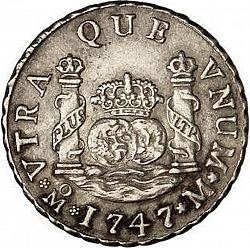 Large Reverse for 2 Reales 1747 coin
