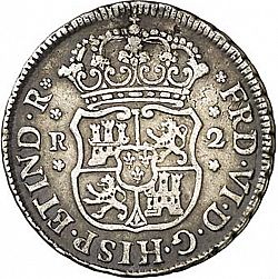 Large Obverse for 2 Reales 1752 coin