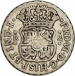 Large Obverse for 2 Reales 1752 coin