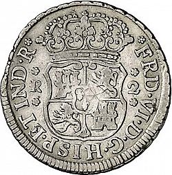 Large Obverse for 2 Reales 1753 coin
