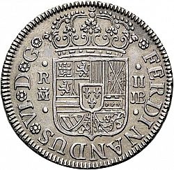 Large Obverse for 2 Reales 1754 coin